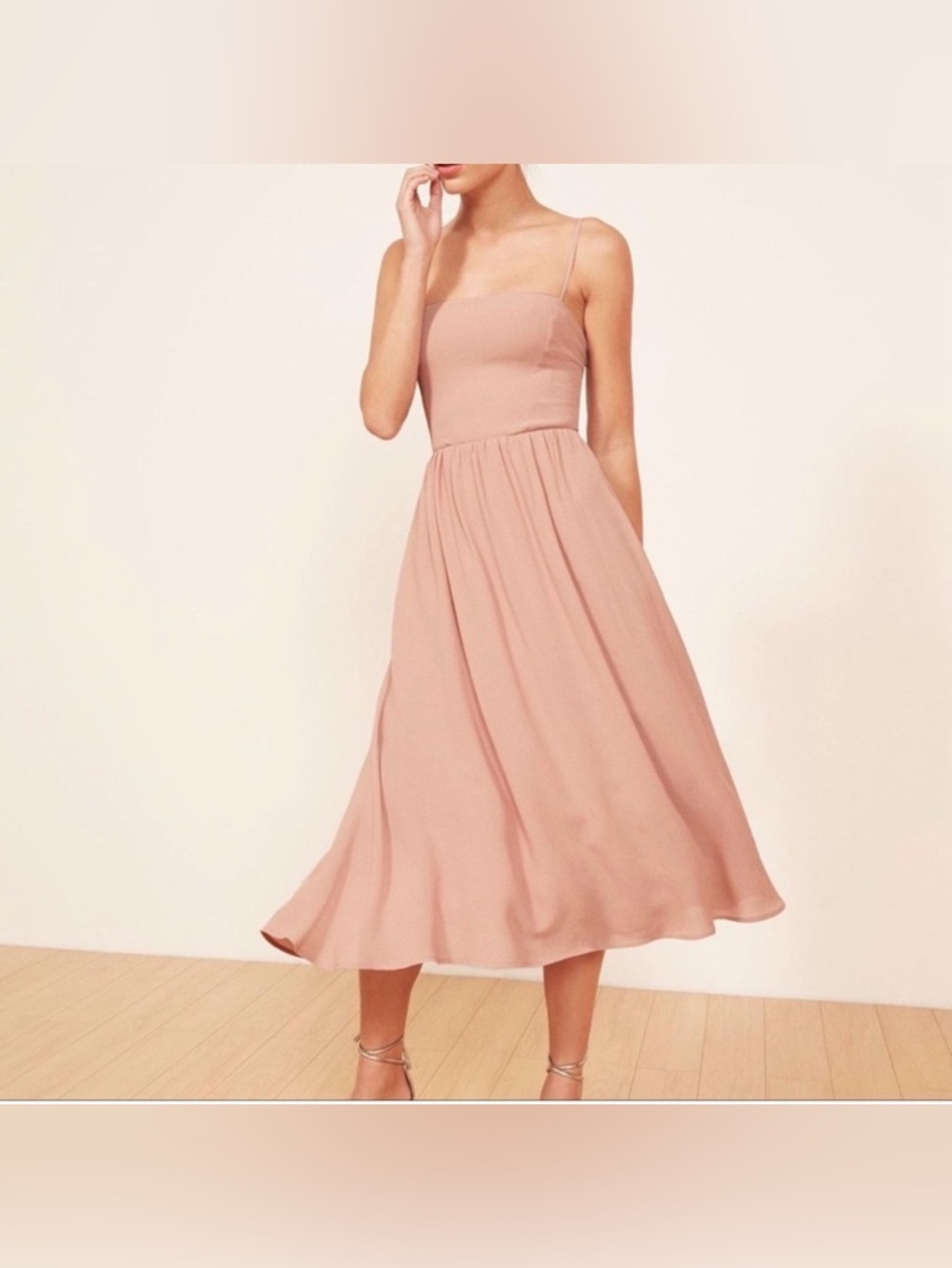 Reformation rosehip Dress in Light Pink Blush